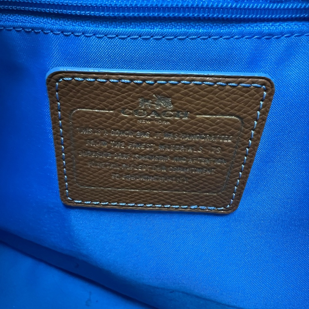 Coach Royal Blue and Brown Tote Bag - Picture 5 of 10